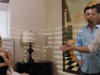 Weird nympho stepmom fucked hardcore anally in threesome